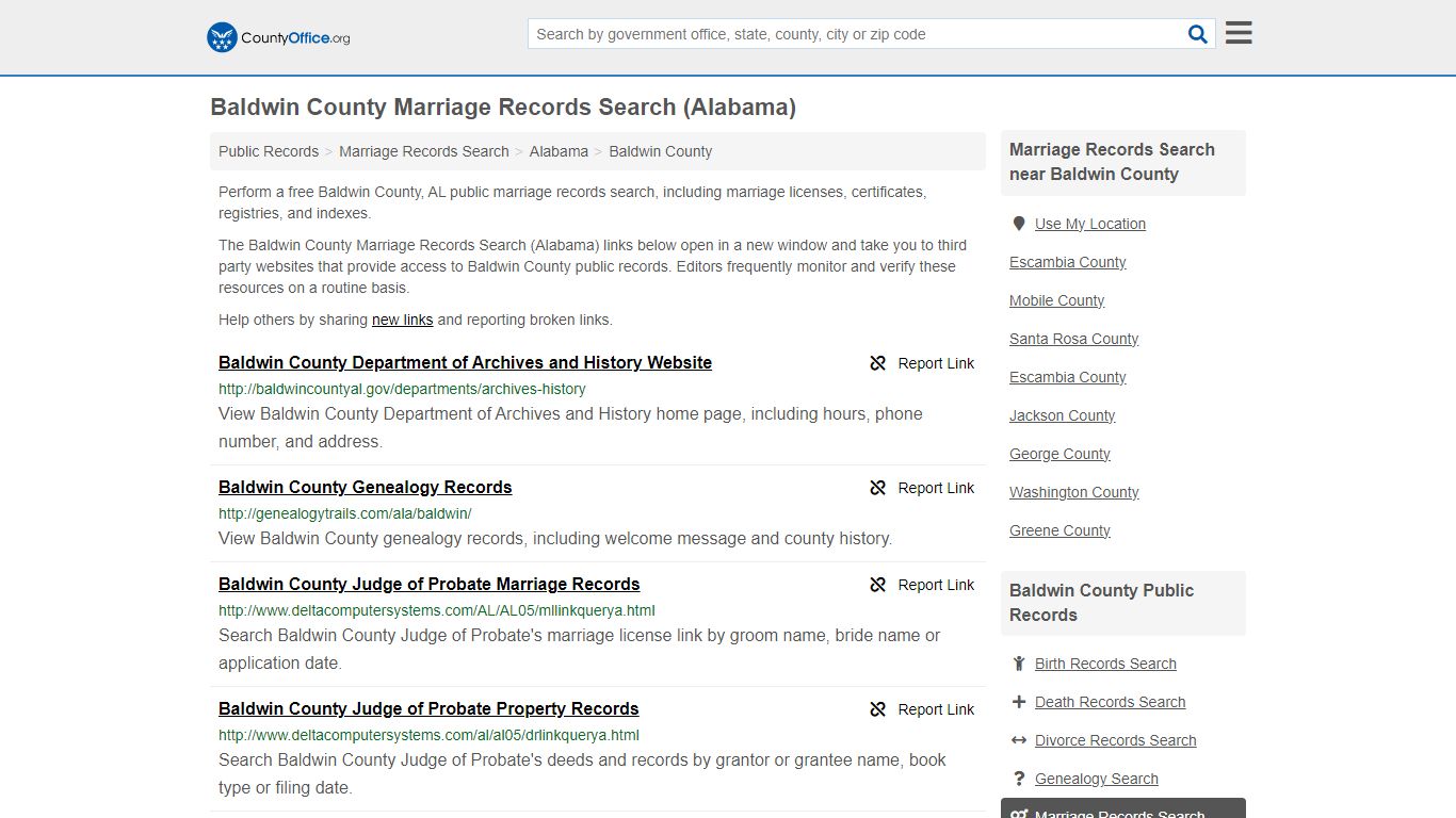 Baldwin County Marriage Records Search (Alabama) - County Office